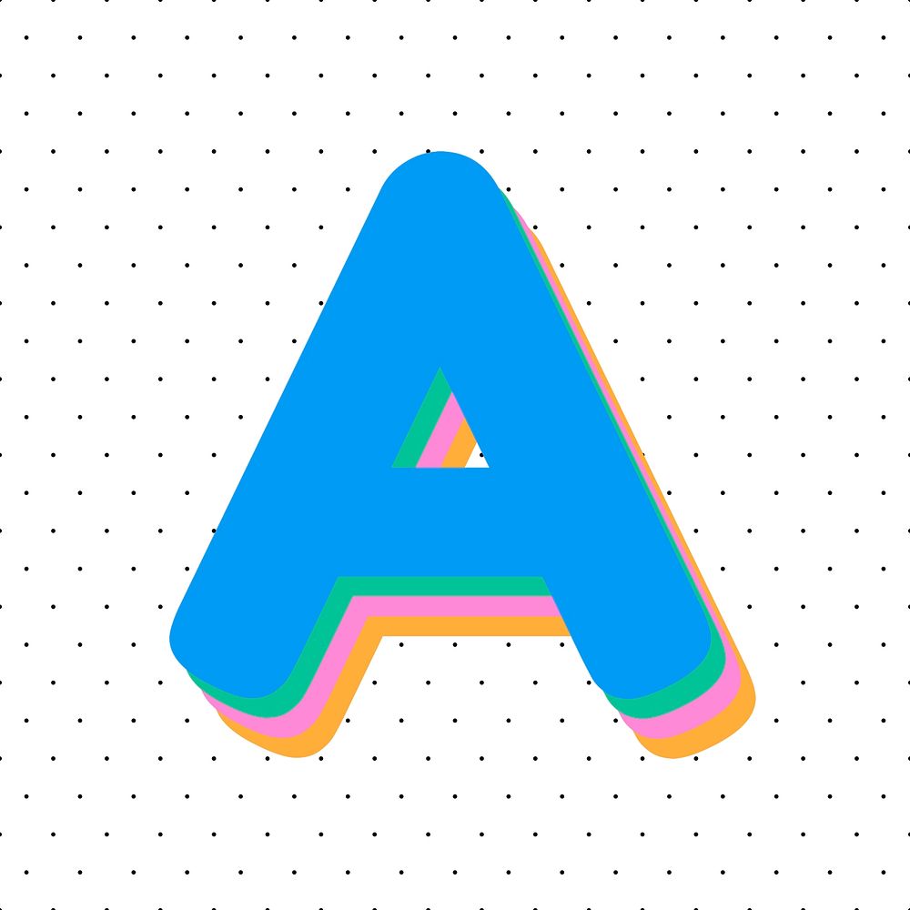 Letter a rounded font psd