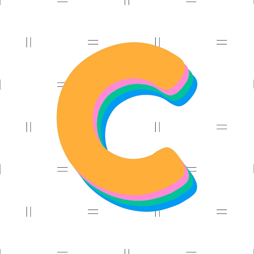 Letter c 3d shade psd