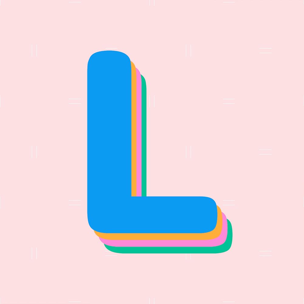 Letter l rounded typography psd