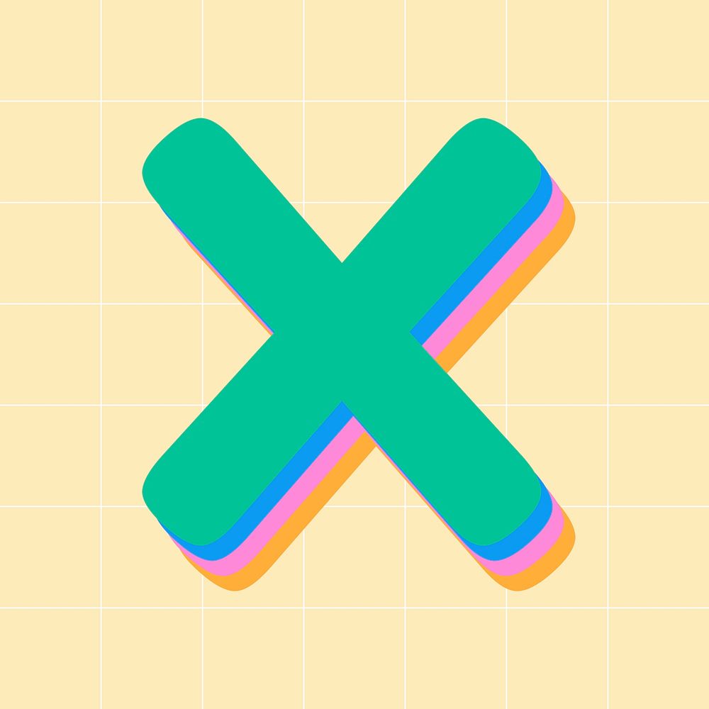 Letter x rounded font psd