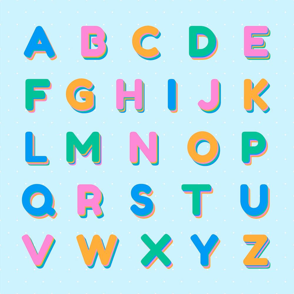 Capital alphabet set font psd