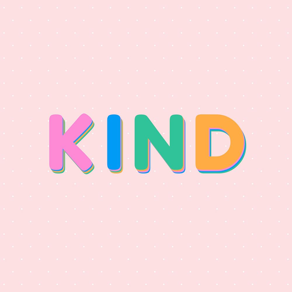 Kind word art typography font