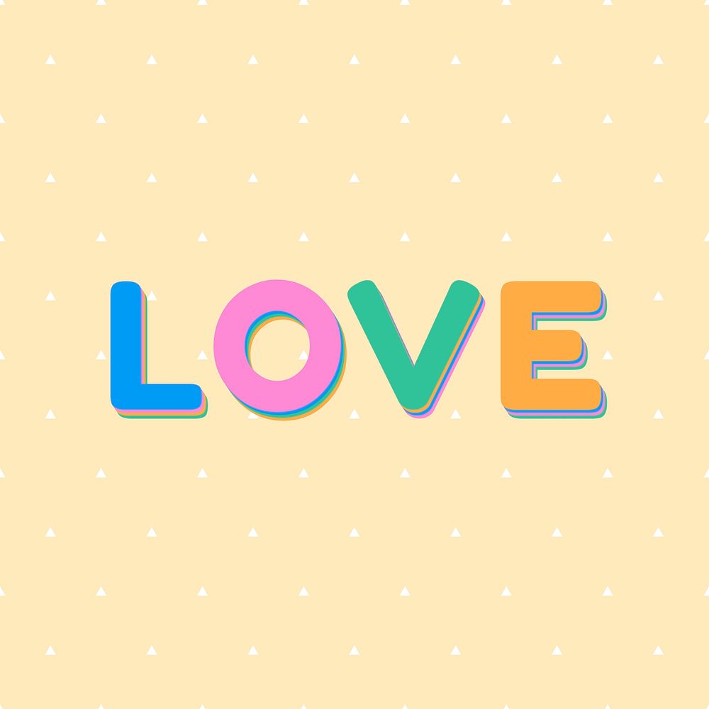 Love word art typography font