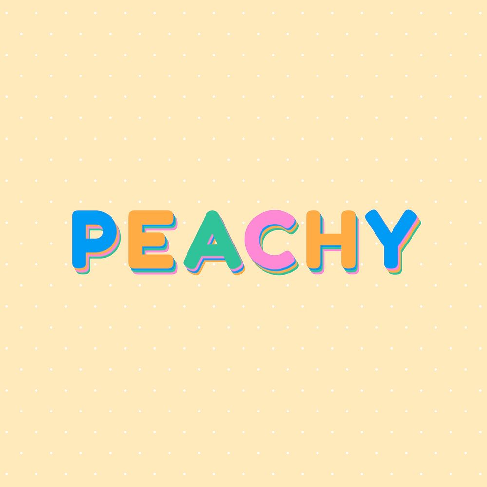 Peachy word art text typography 