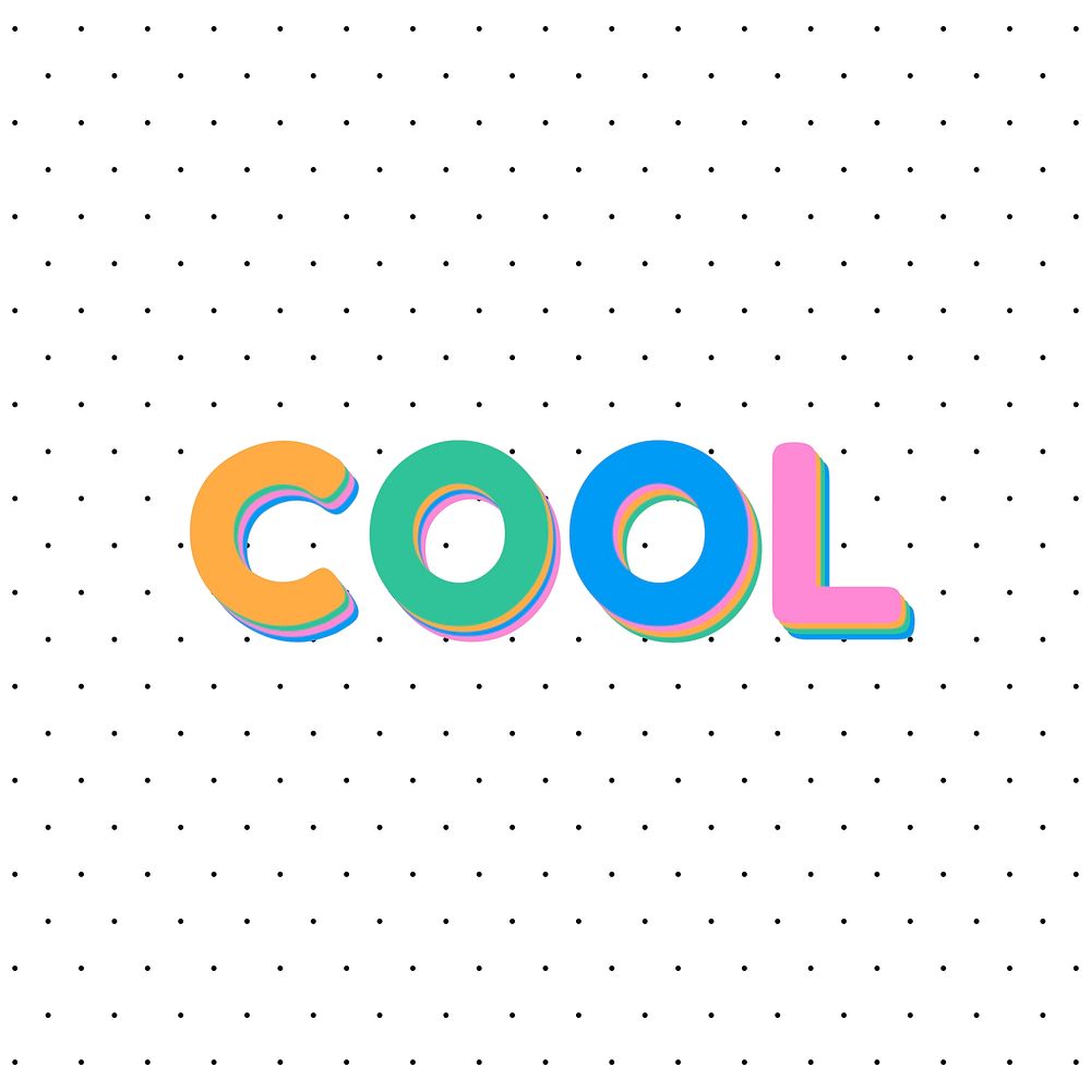 Cool word art font typography polka dot 