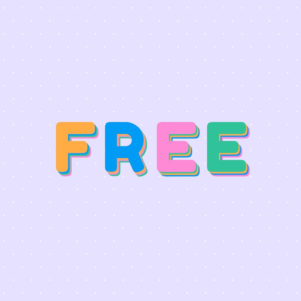 Free colorful letter smooth font illustration