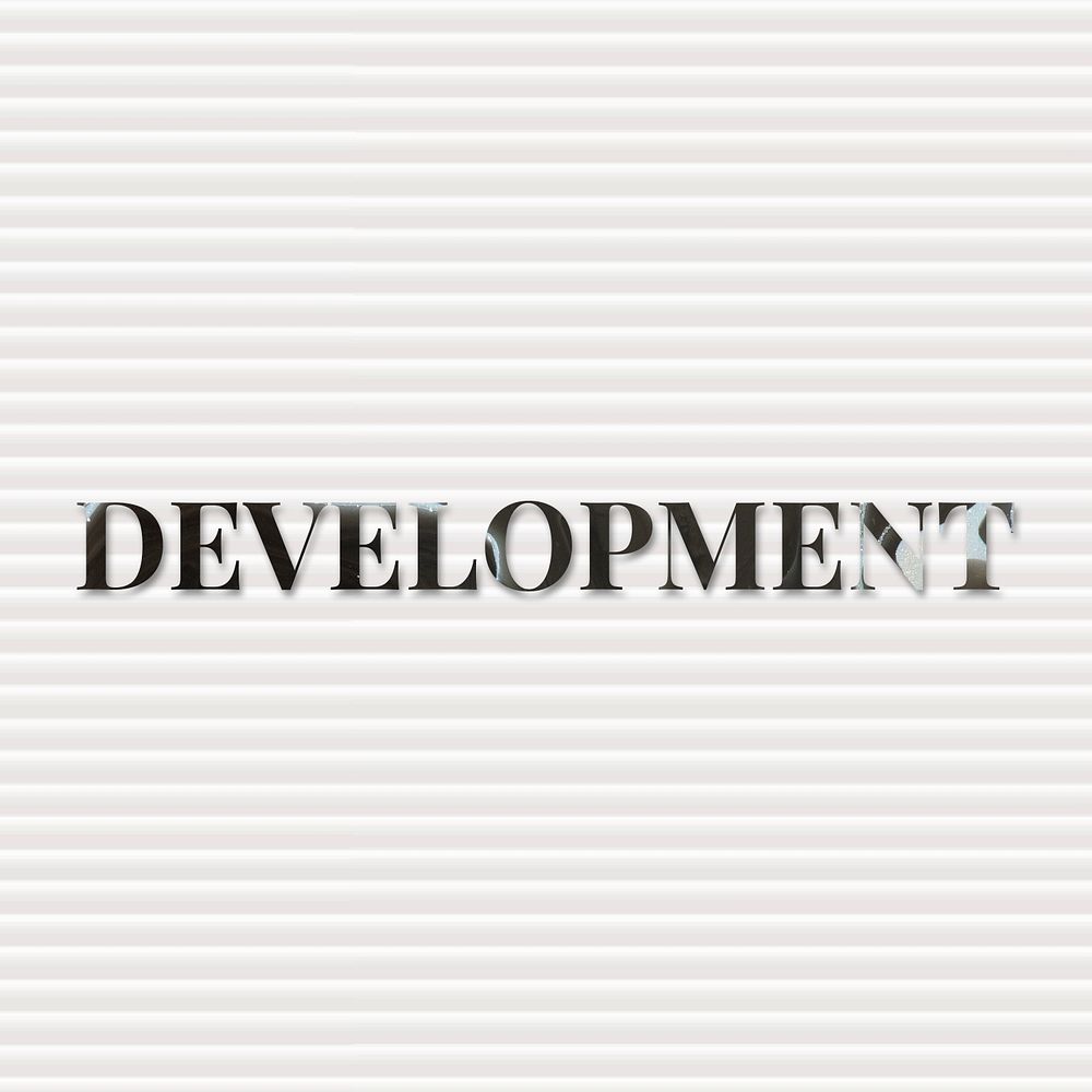 Development word lettering font 