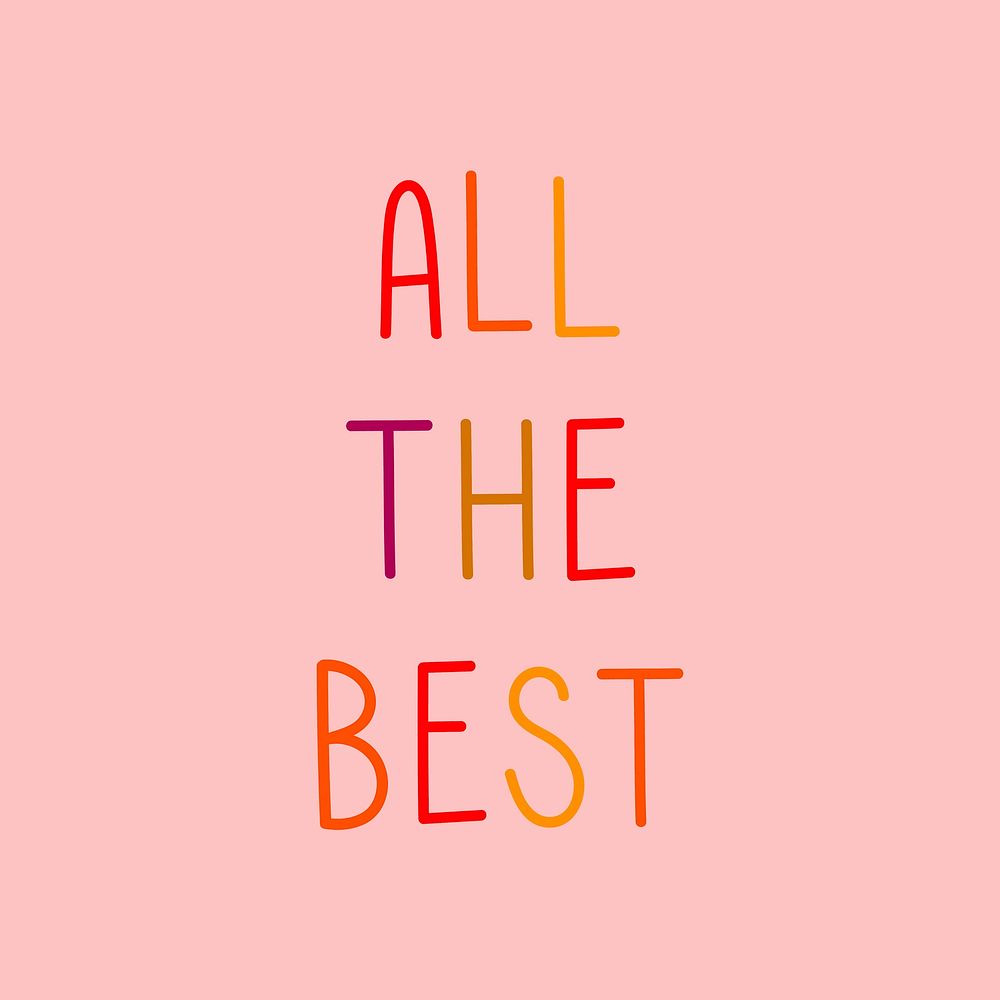 All the best colorful word art