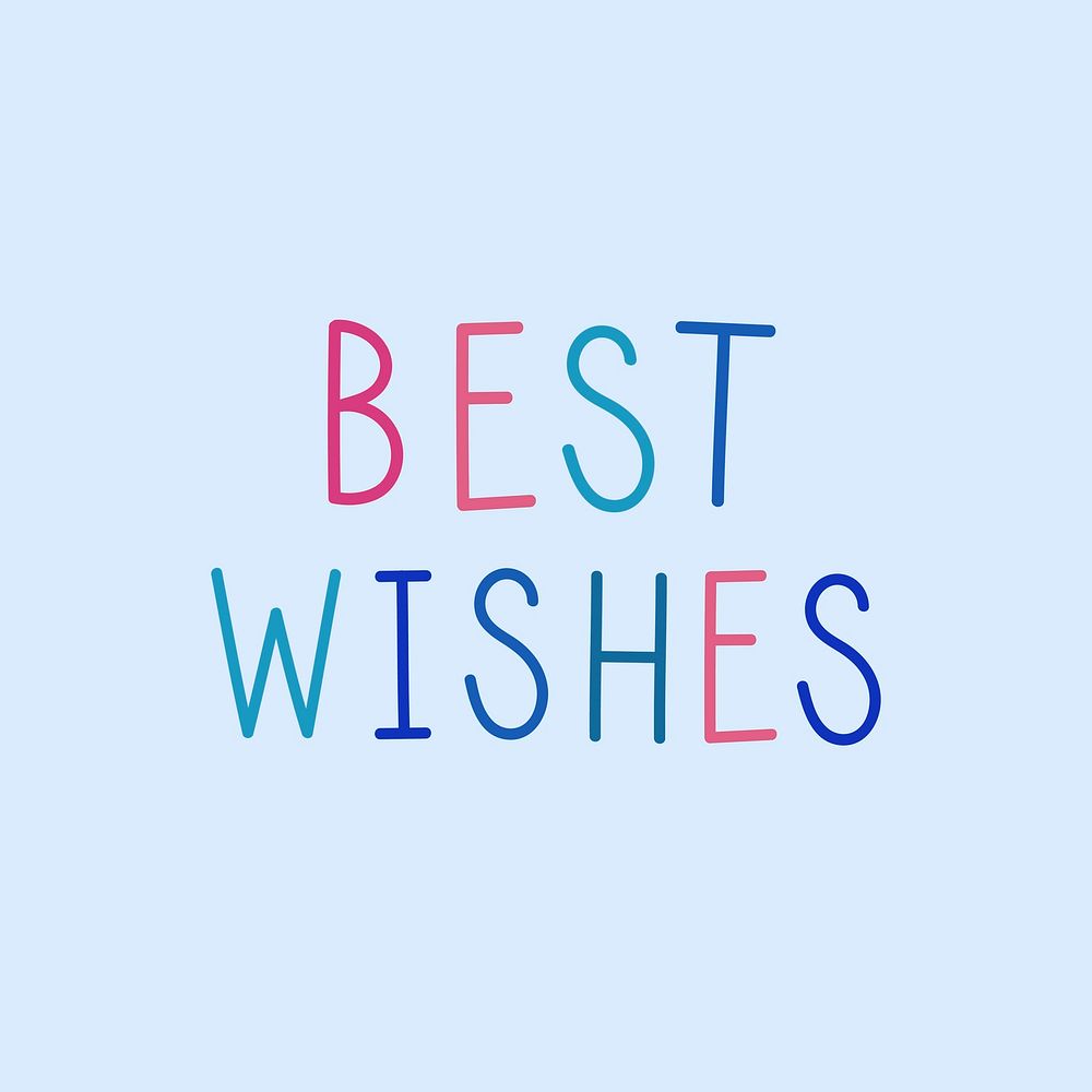 Best wishes colorful word illustration 