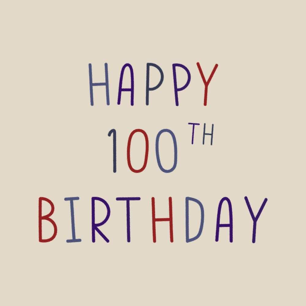 Happy 100th birthday colorful typography