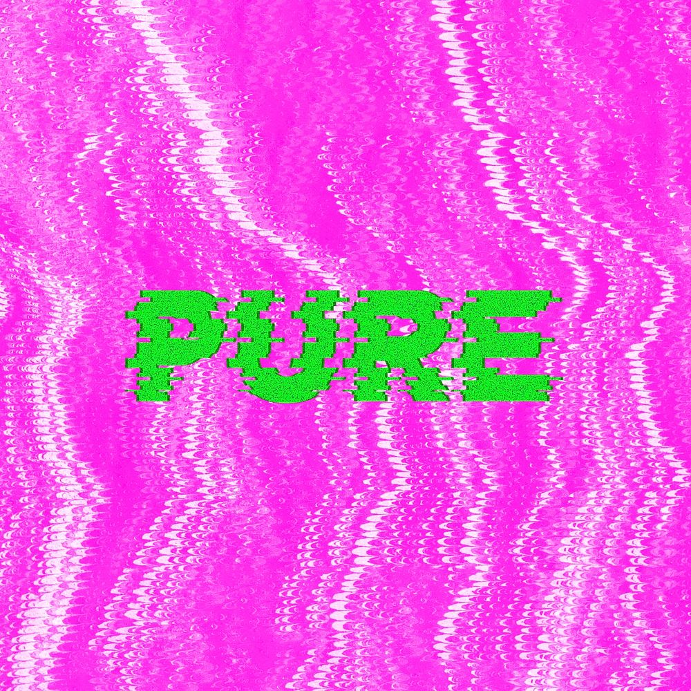 Pure glitch effect typography on pink background