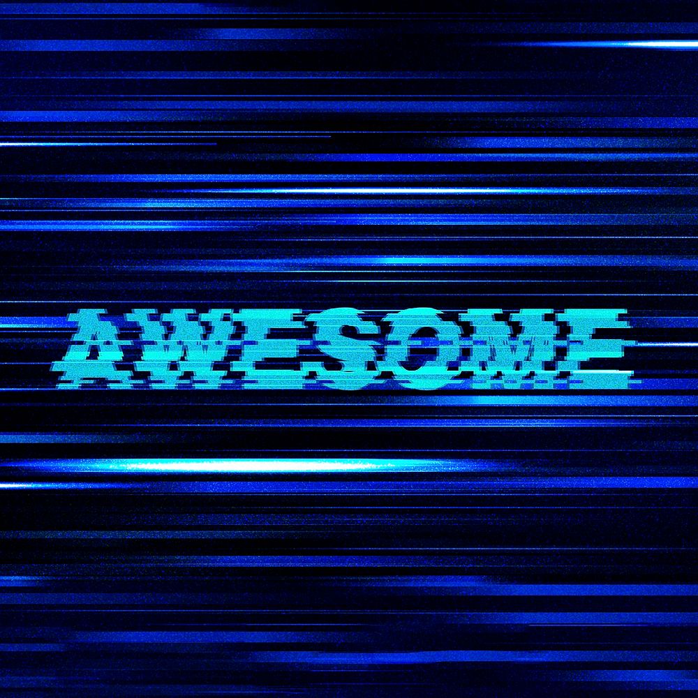 AWESOME blurred word typography on blue background