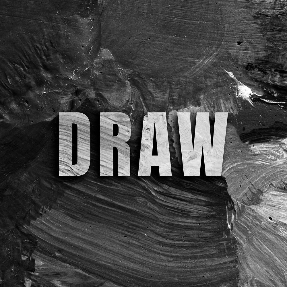 Draw uppercase letters typography on brush stroke background
