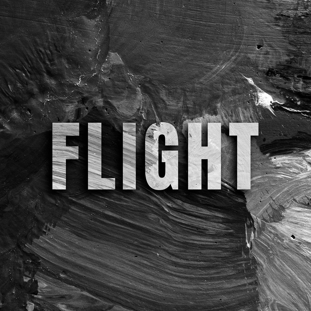 Flight uppercase letters typography on brush stroke background