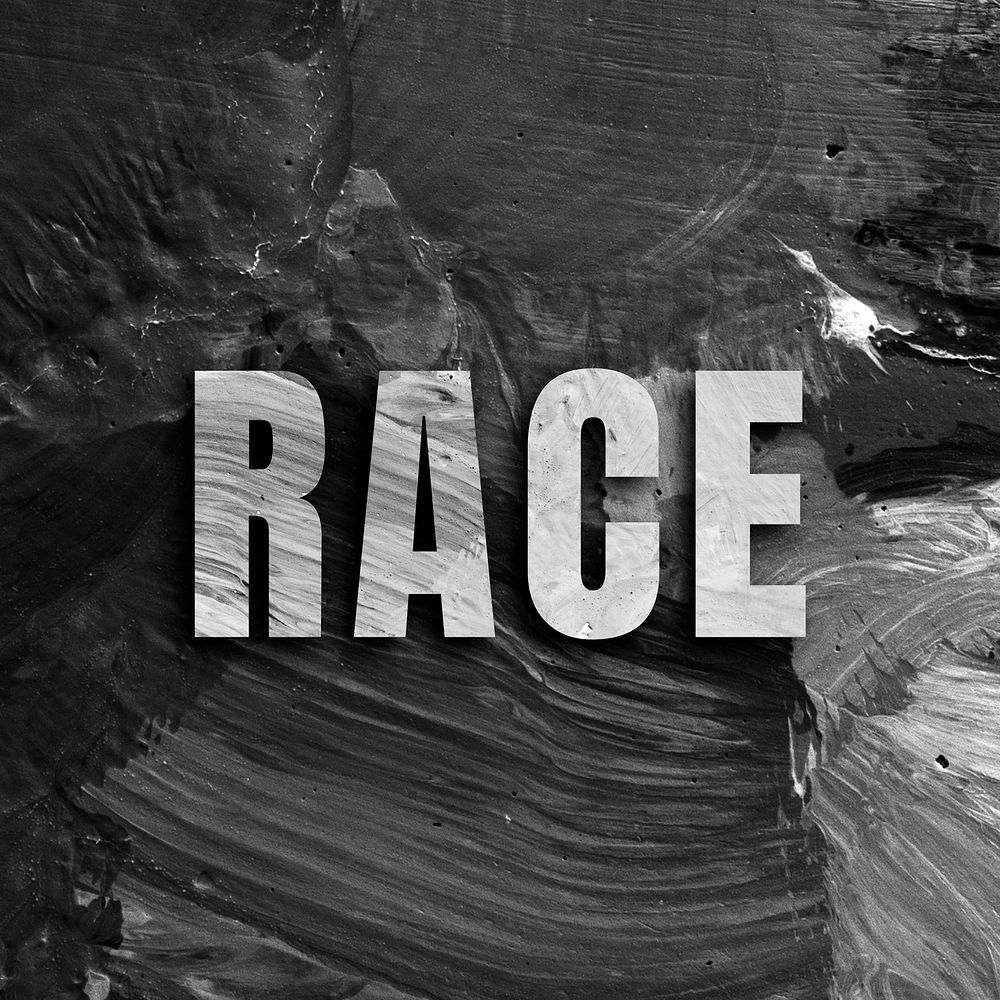 Race uppercase letters typography on brush stroke background