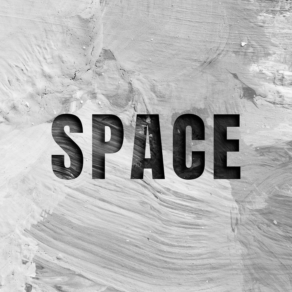 Space uppercase letters typography on brush stroke background