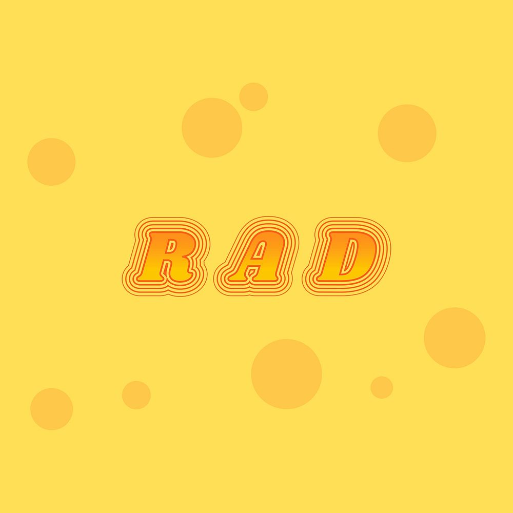Colorful rad funky ripple typography
