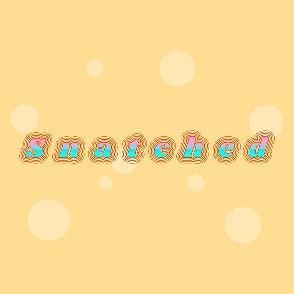 Colorful snatched funky ripple typography