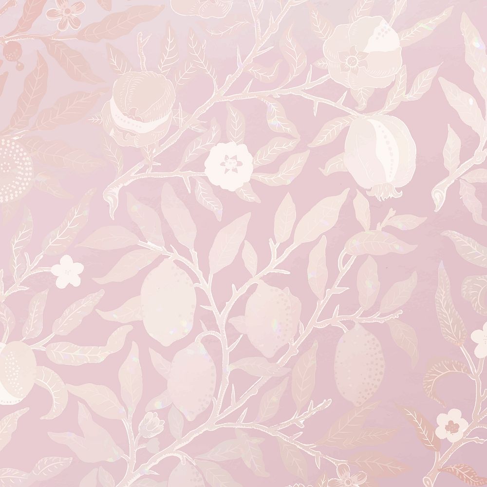 Elegant floral background, pink gradient vintage pattern vector
