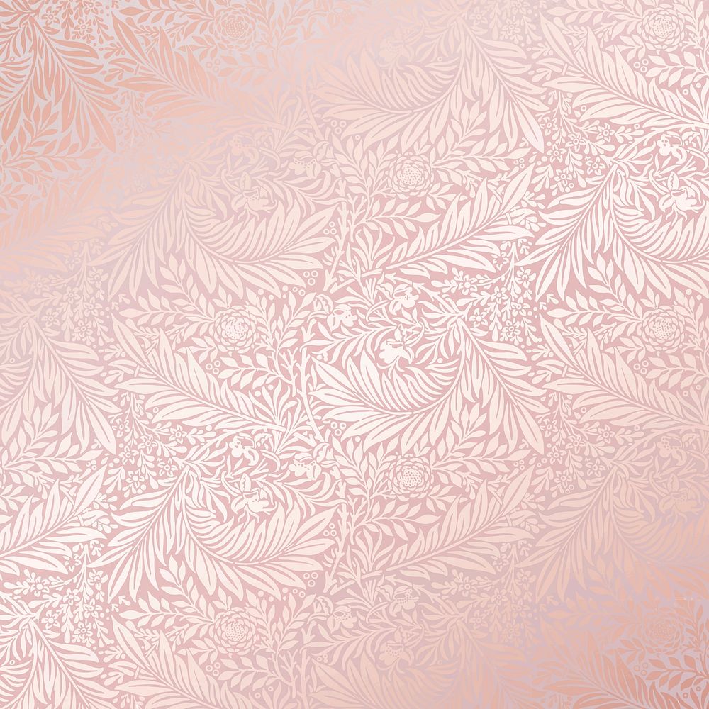 Elegant botanical background, pink gradient vintage pattern vector