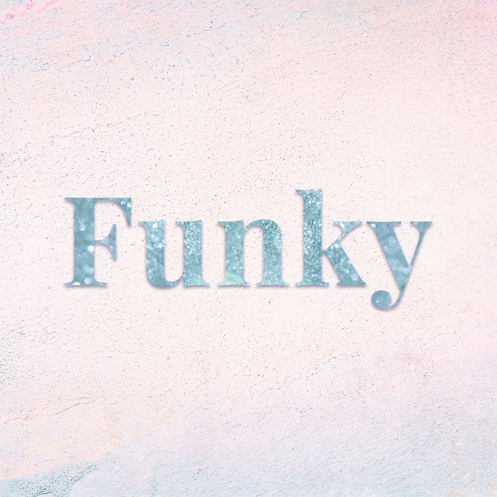 Funky blue sparkle font on a pastel background