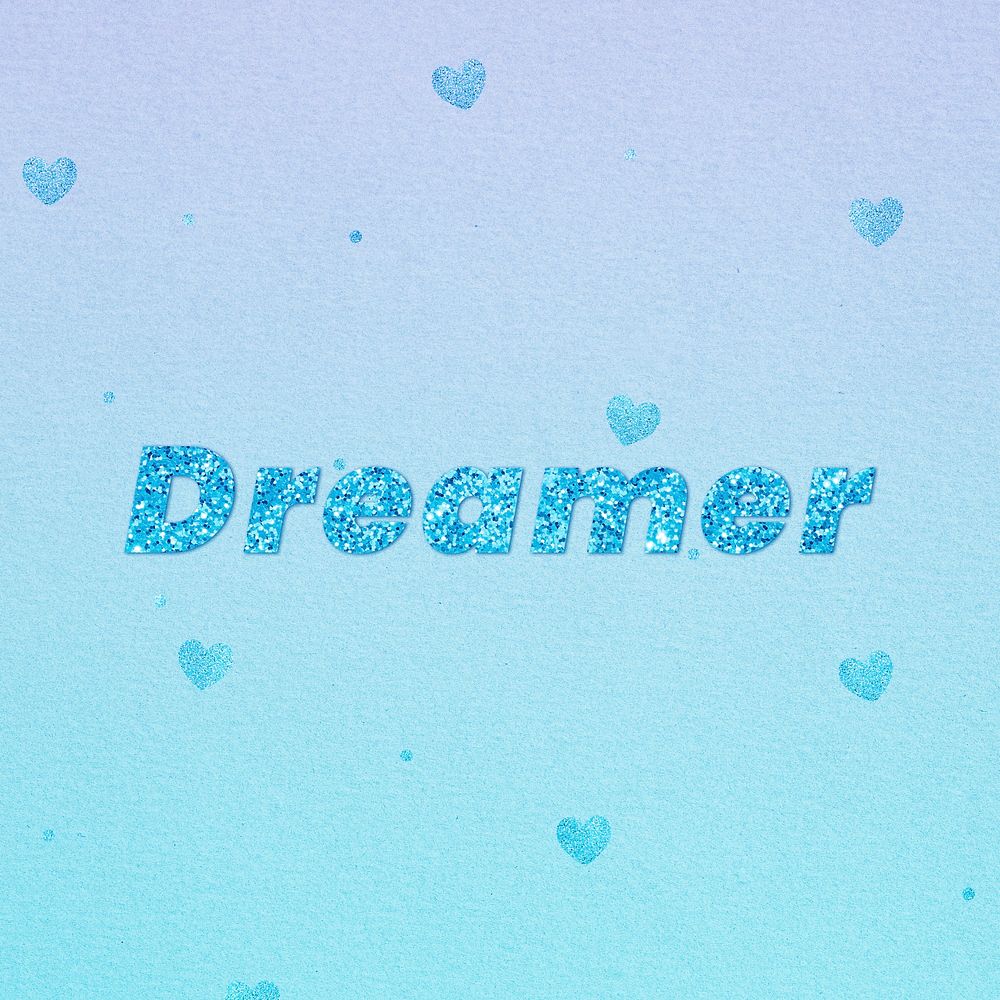 Glittery dreamer word lettering font