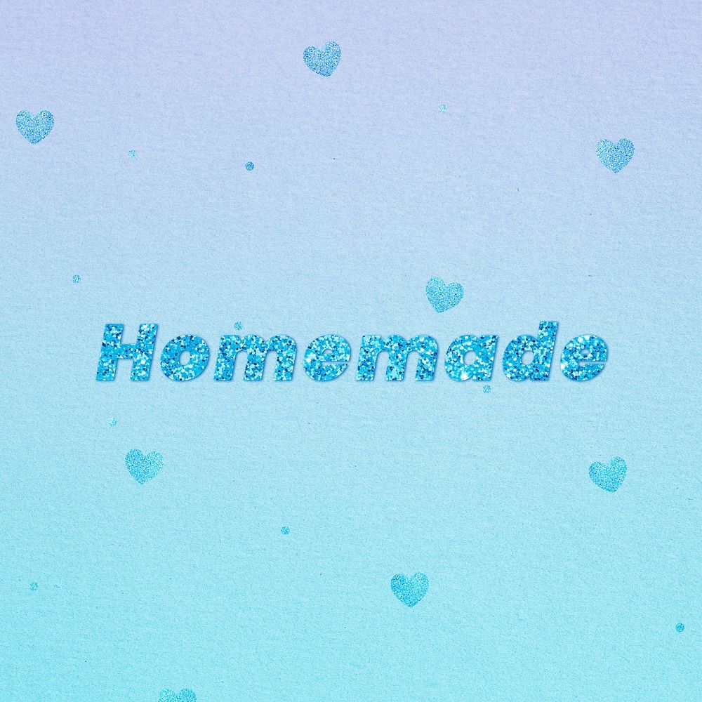 Glittery homemade word typography font