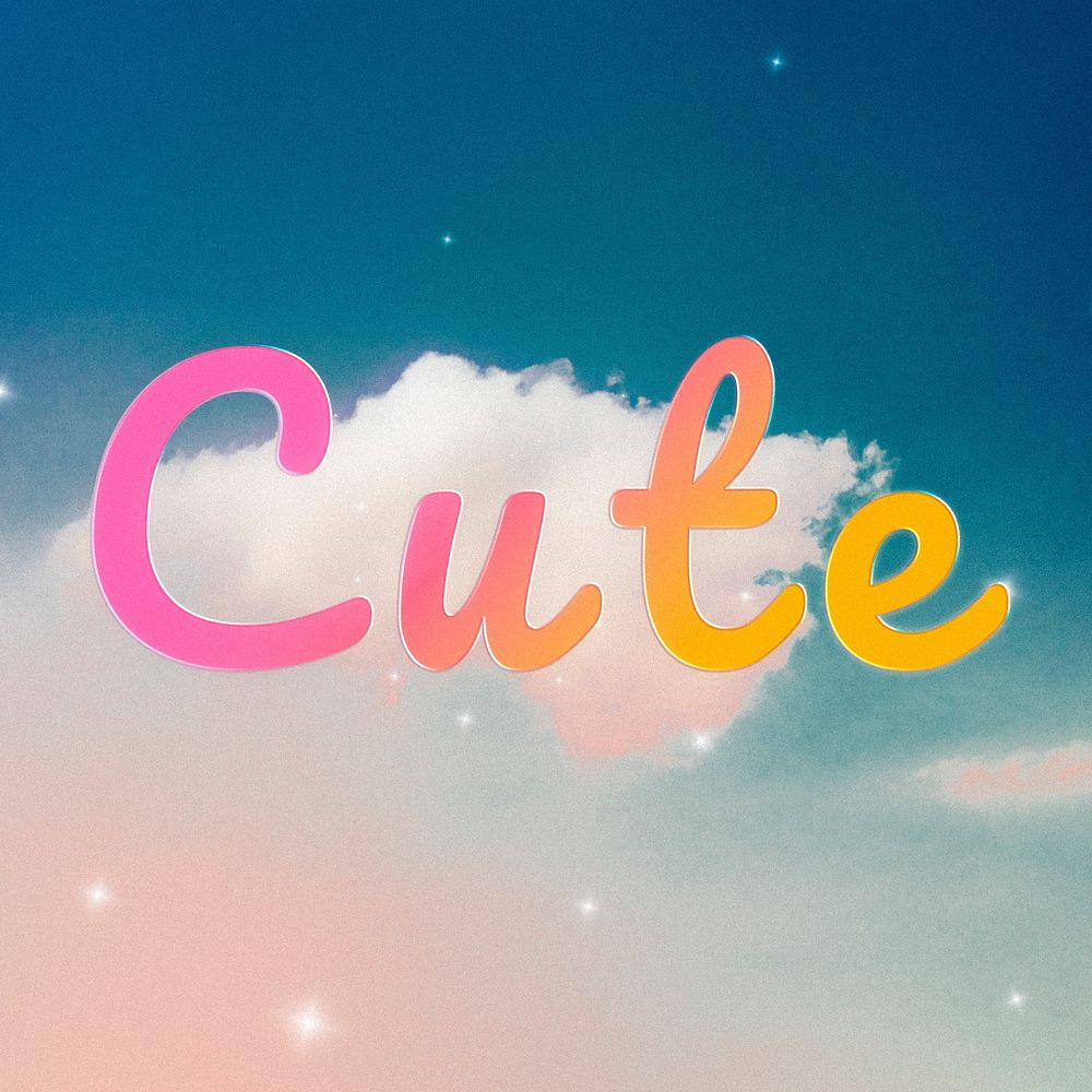 Cute doodle lettering colorful word art