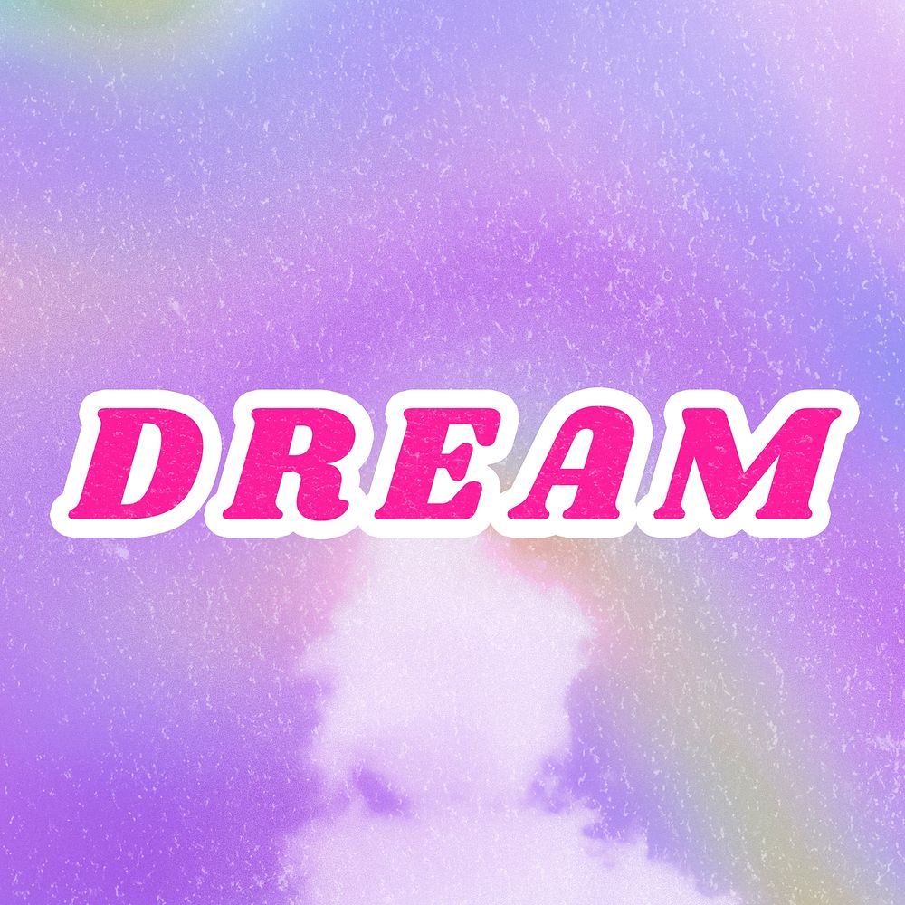 Dream purple quote retro dreamy typography illustration
