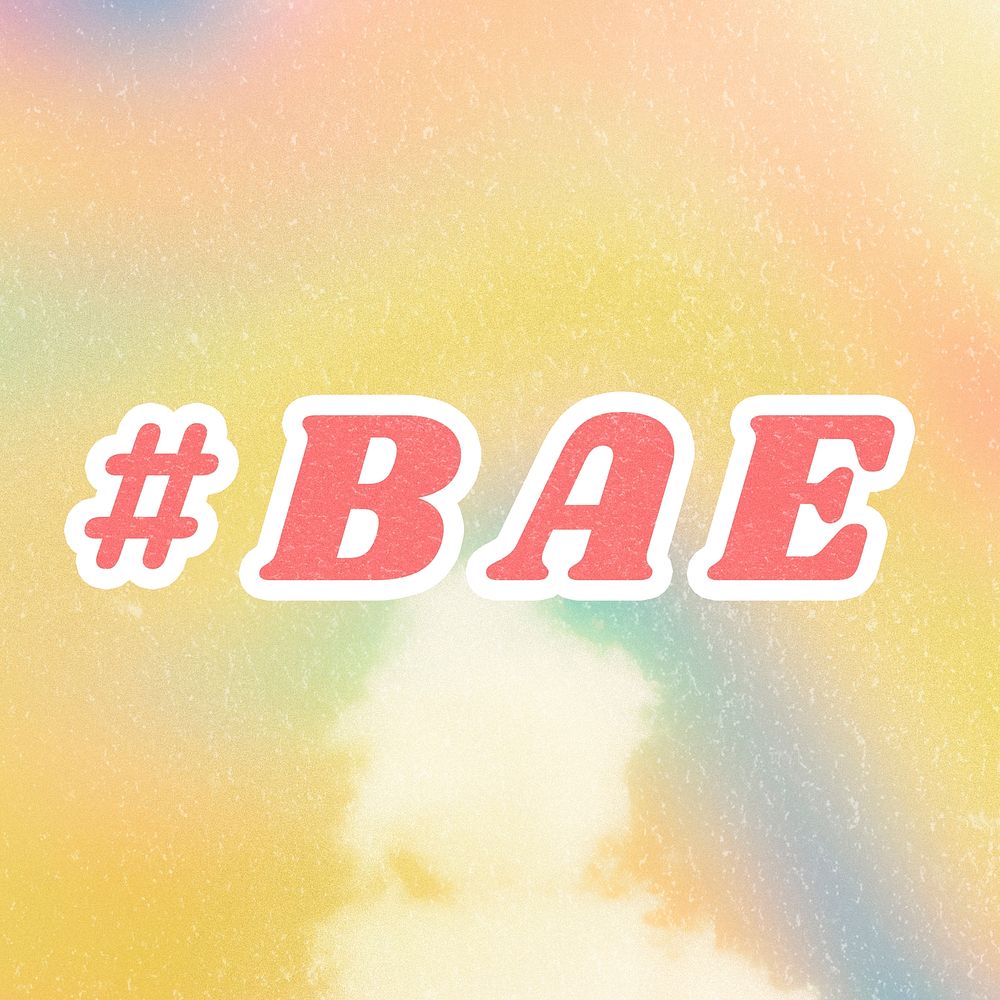 Yellow #BAE aesthetic pastel typography illustration