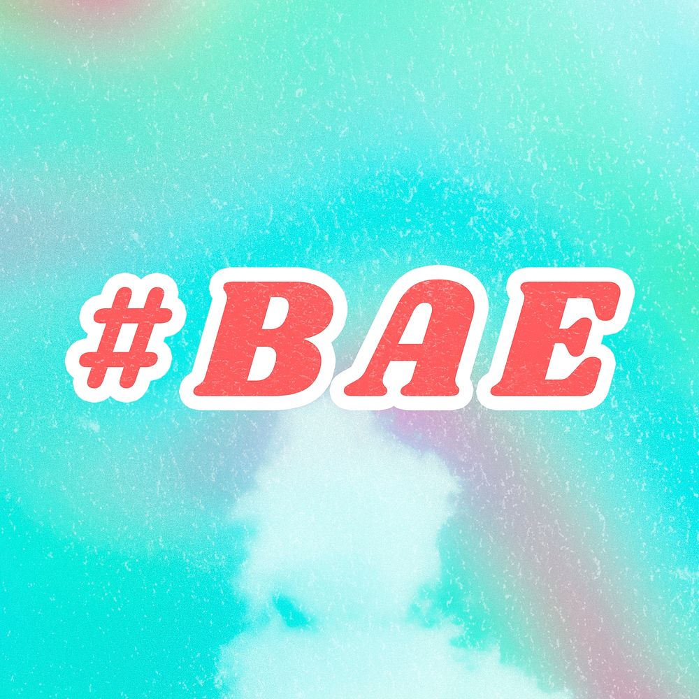 Blue #BAE aesthetic pastel typography colorful illustration