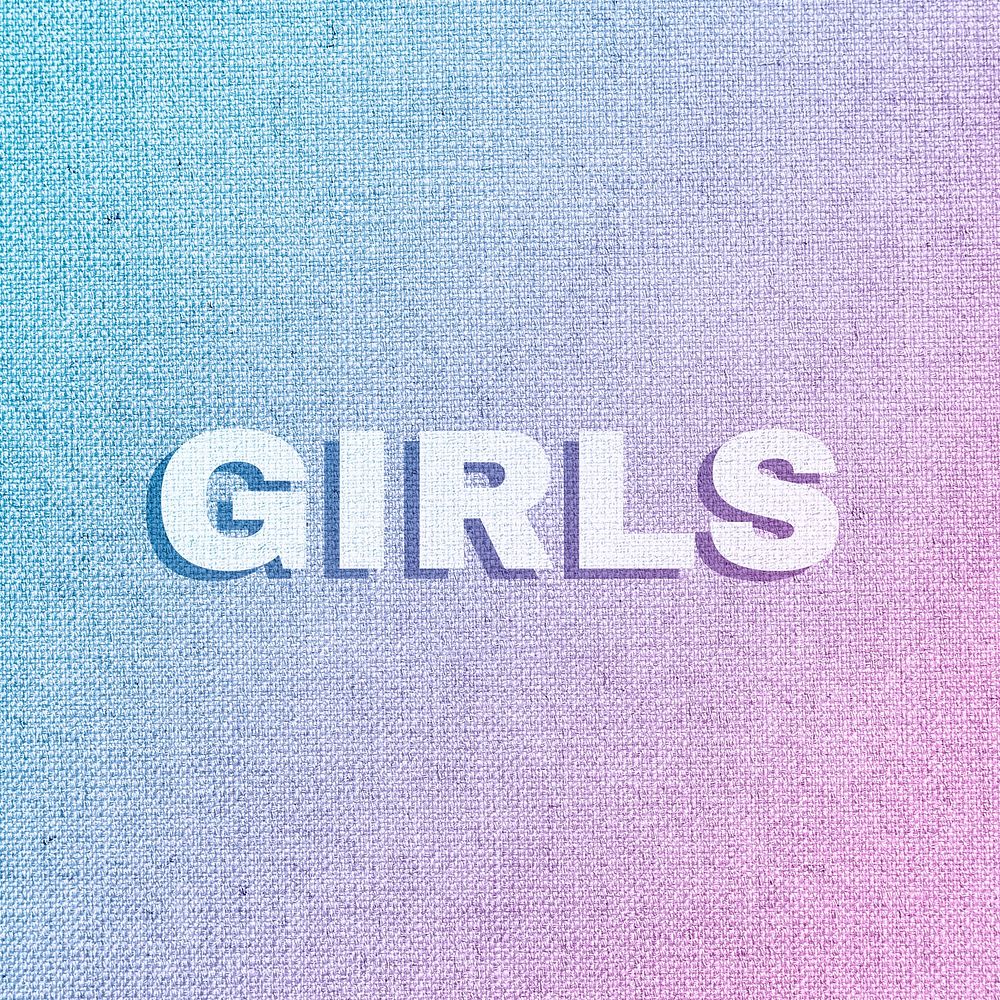 Girls pastel textured font typography