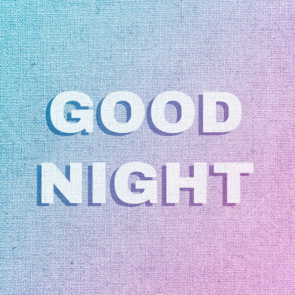 Good night word pastel textured font typography