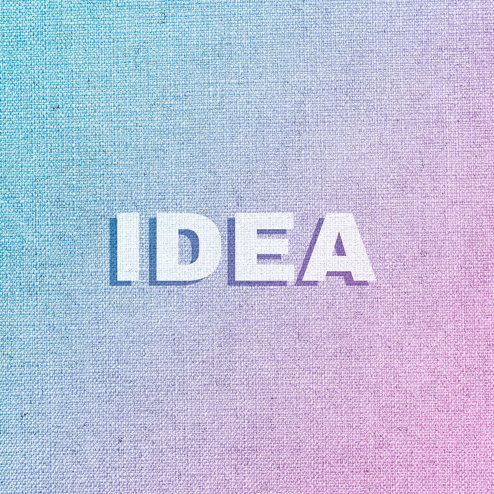 Idea word pastel textured font typography