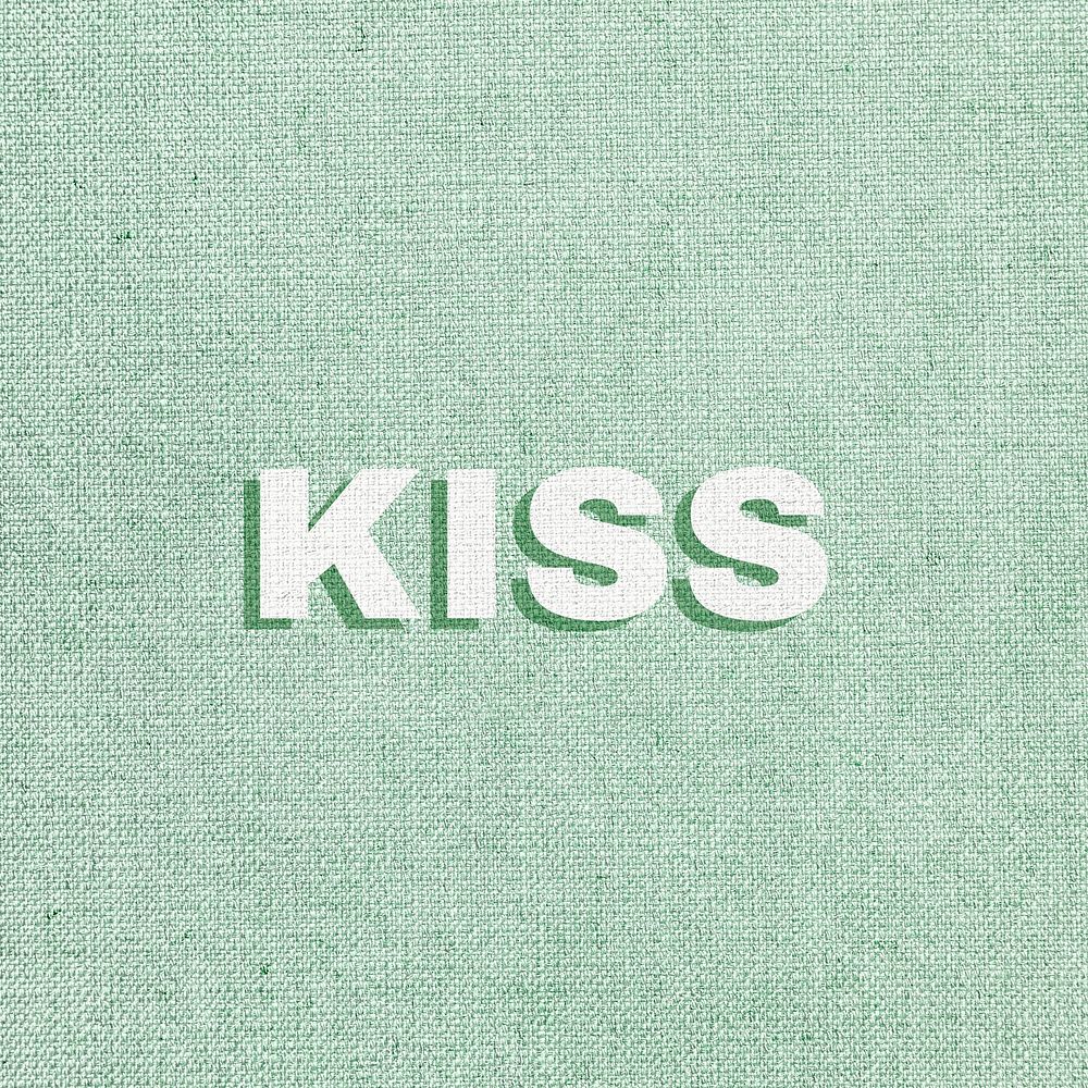 Kiss word pastel textured font typography