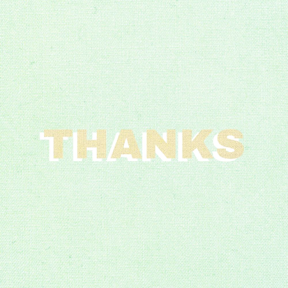 Thanks lettering fabric texture typography
