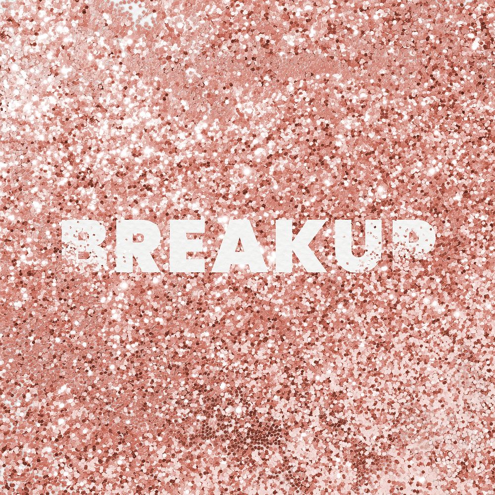 Break up typography on a copper glitter background