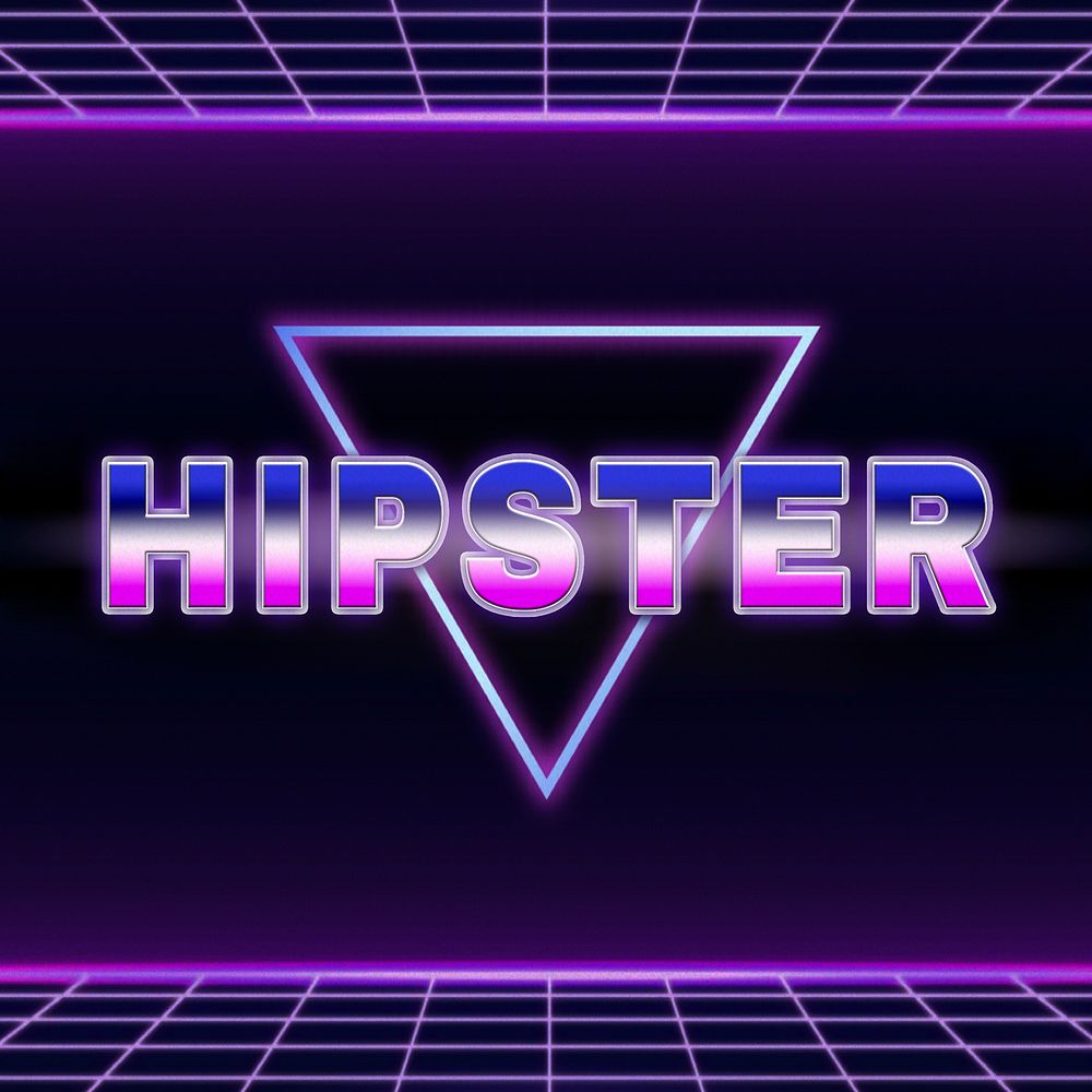 Hipster retro style word on futuristic background