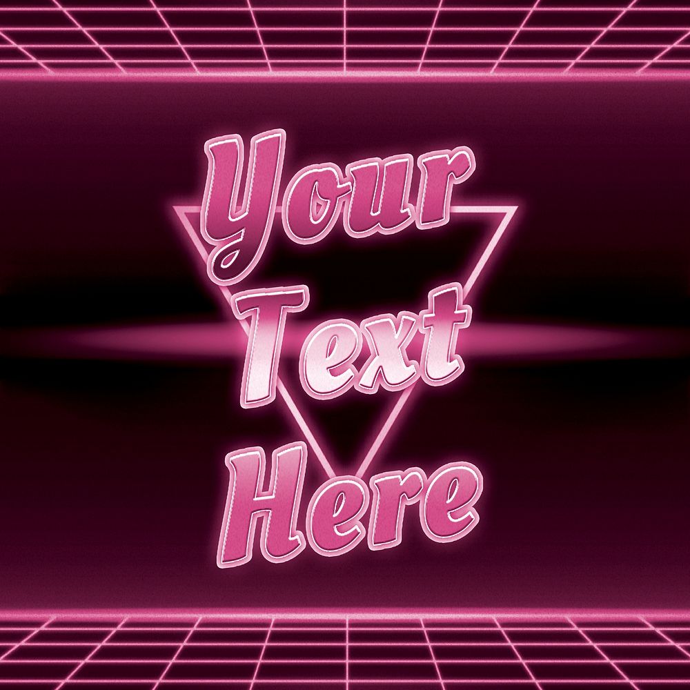 Neon your text here template typography