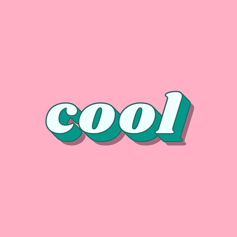 Retro bold font cool lettering shadow typography