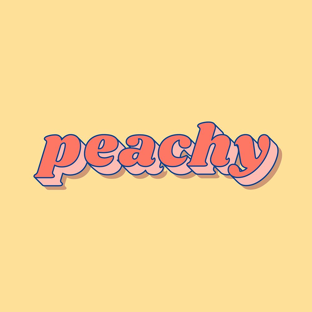 Bold font peachy retro funky typography