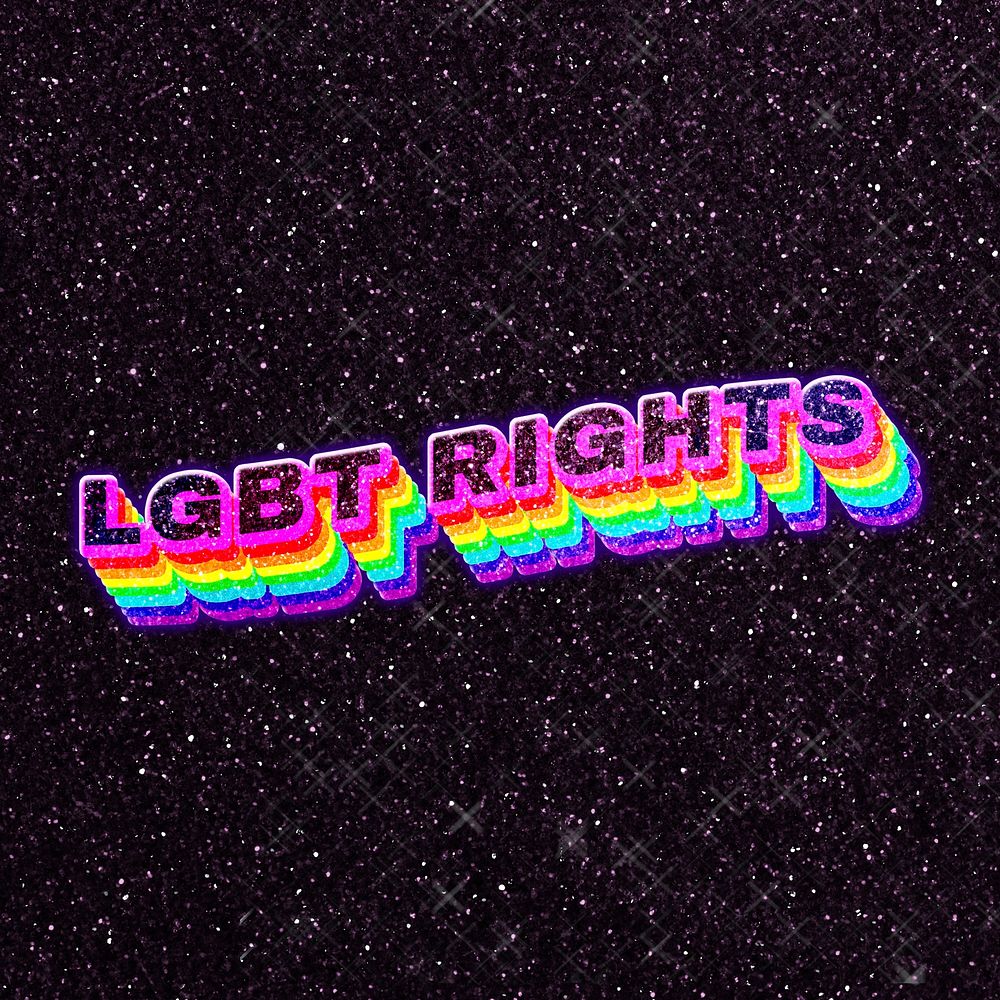 Lgbt rights rainbow typography 3D 
