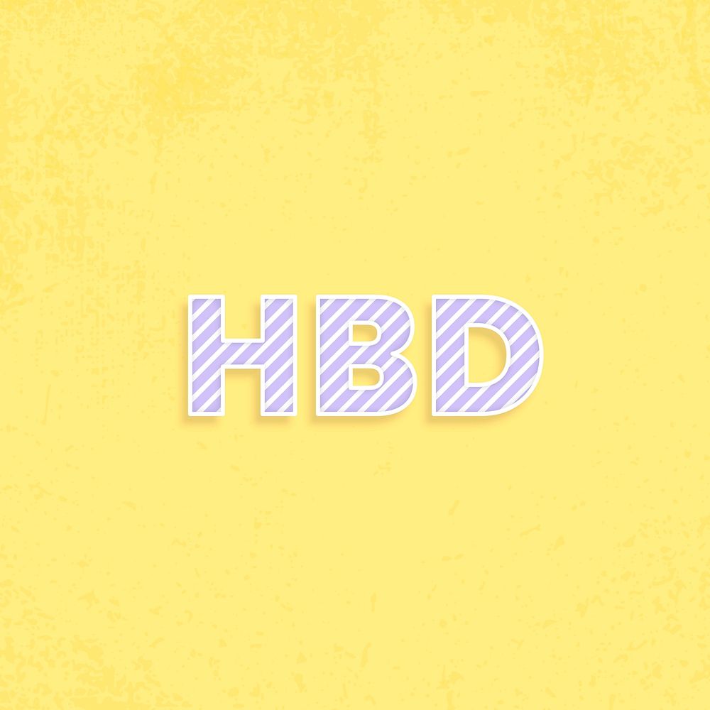 HBD birthday wish diagonal stripe font typography