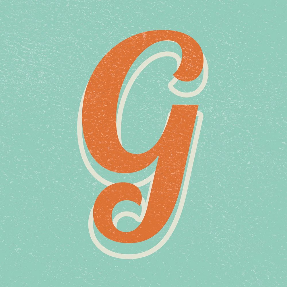 Retro letter G bold typography