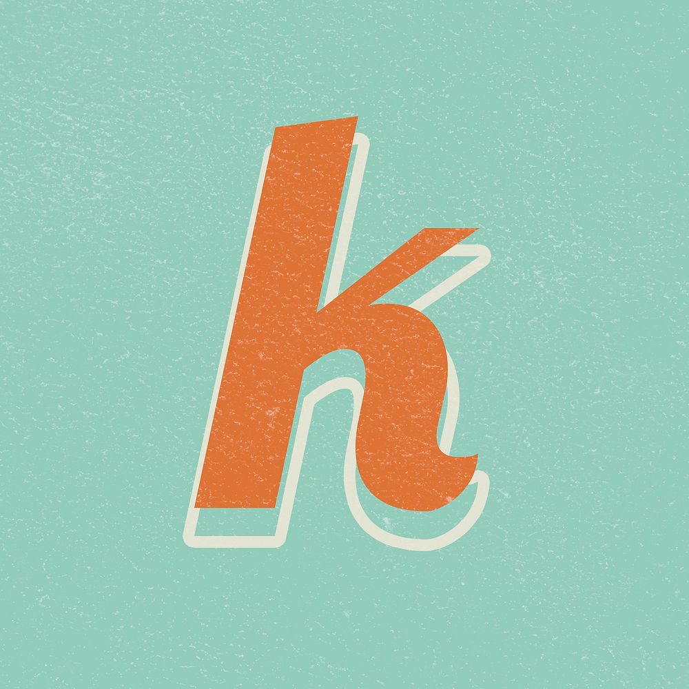 Letter K retro vintage lettering