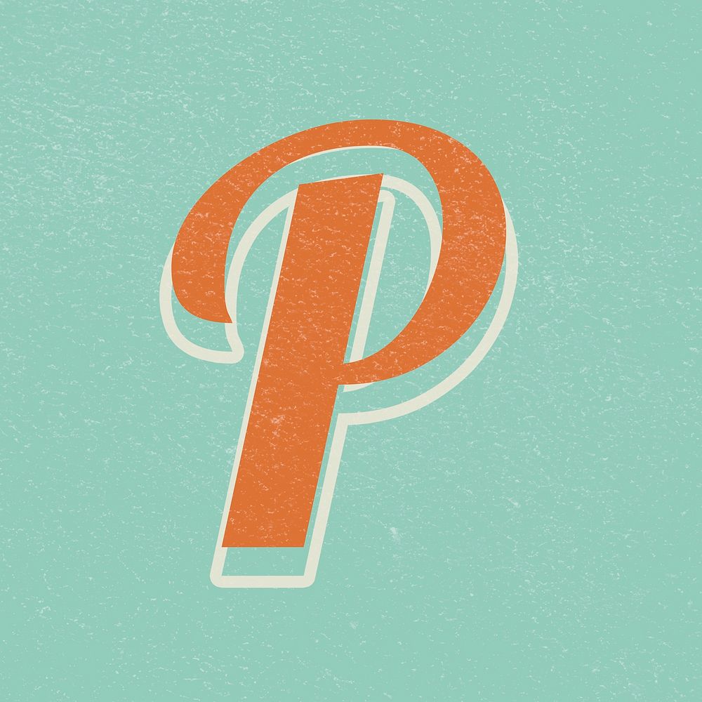 Letter P retro vintage lettering