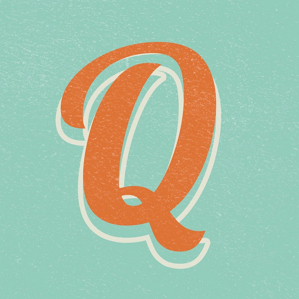 Q letter vintage font lettering alphabet