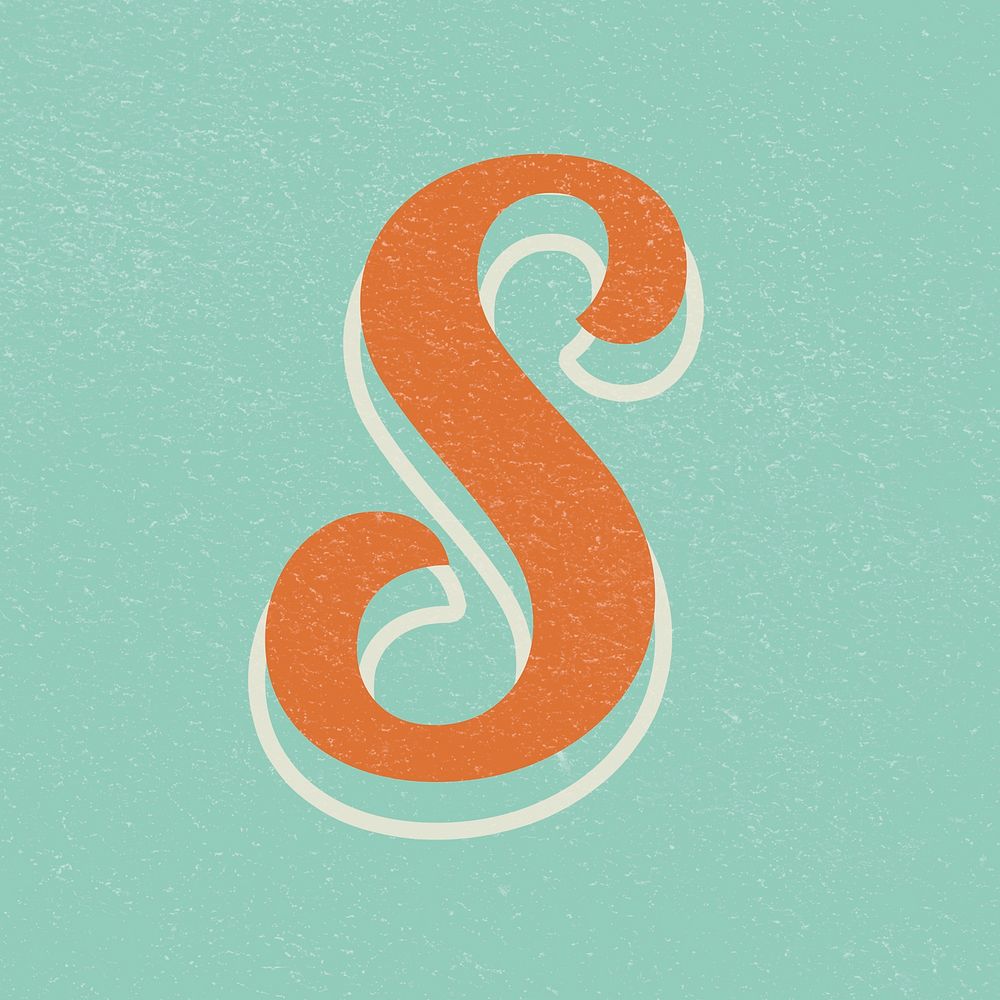 Retro letter S bold typography font