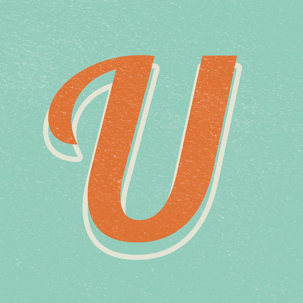 Letter U bold font lettering typography