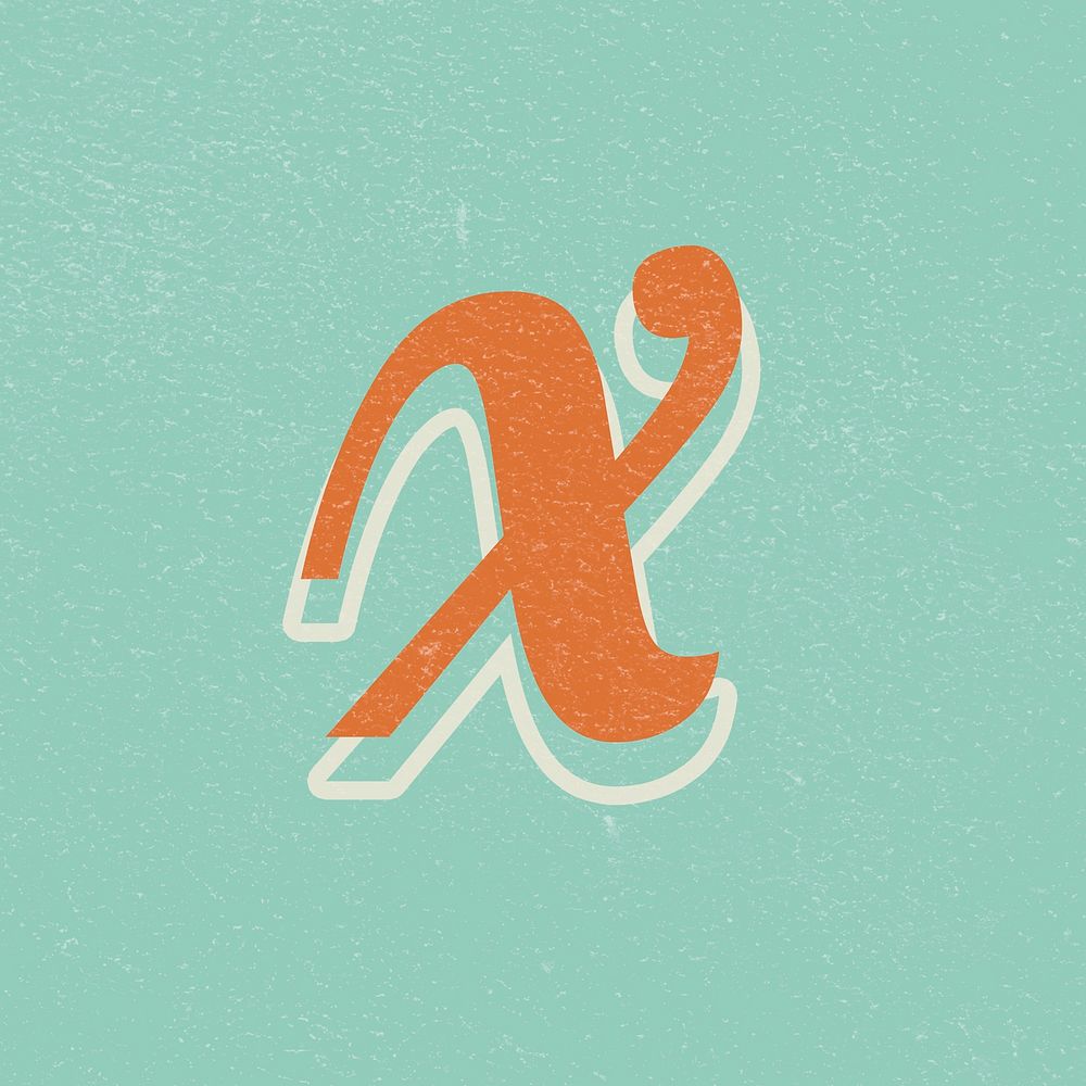 Letter X bold font lettering typography